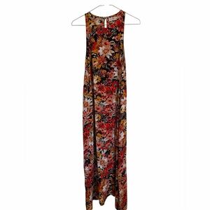 NATURAL LIFE Sleeveless Floral Maxi Dress - XS/S Black with Floral Design